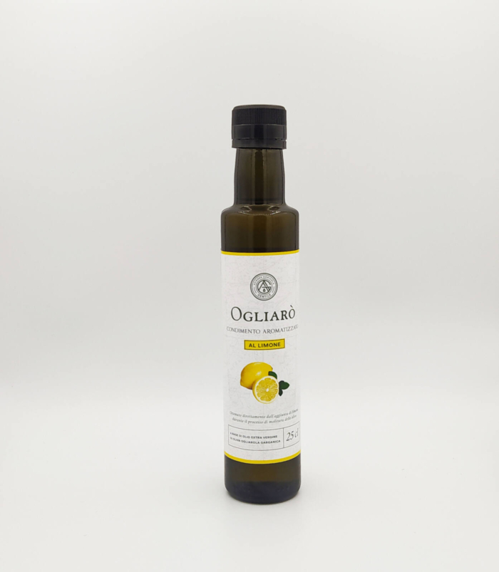 Bottiglia di olio aromatico al limone